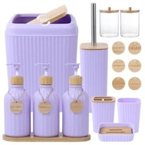 Light Purple 17 piece Bathroom Accessories Set