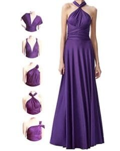 Purple Multiway Maxi Bridesmaid Dress for Women
