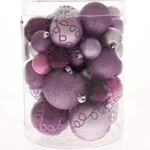 Shatterproof Purple, Pink & Silver Christmas Baubles (Set of 50)